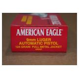 50 American Eagle 9mm Luger 124 Gr FMJ Ammo