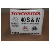 100 Winchester .40 S&W 165 Gr FMJ Ammo