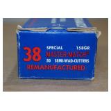 50 Master Match .38 Spl 158 Gr SWC Ammo
