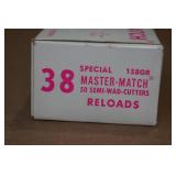50 Master Match .38 Spl 158 Gr SWC Ammo