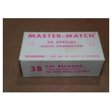50 Master Match .38 Spl 158 Gr SWC Ammo