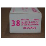 50 Master Match .38 Spl 158 Gr SWC Ammo