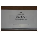 50 .357 Sig 147 Gr Sierra HP Ammo