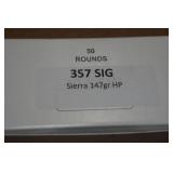 50 .357 Sig 147 Gr Sierra HP Ammo