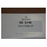 50 .40 S&W 200 Gr Sierra HP Ammo
