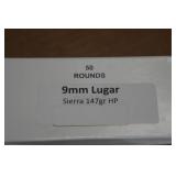 50 9mm Luger 147 Gr Sierra HP Ammo