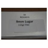 50 9mm Luger 115 Gr FMJ Ammo