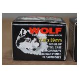 40 Wolf 7.62 x 39mm 122 Gr HP Steel Case Ammo