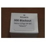 30 .300 Blackout 125 Gr Sierra HP-BT Match Ammo