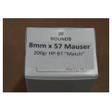 20 8mm Mauser 200 Gr HP BT Match Ammo