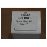 20 .303 British 174 Gr Sierra HP Match Ammo