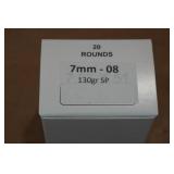 20 7mm-08 130 Gr SP Ammo