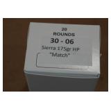 20 .30-06 Sprg 175 Gr Sierra HP Match Ammo