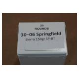 20 .30-06 Sprg 150 Gr Sierra SP BT Ammo