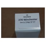 20 .270 Win 130 Gr Sierra SP BT Ammo