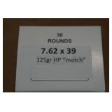 30 7.62 x 39mm 125 Gr HP Match Ammo