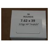 30 7.62 x 39mm 125 Gr HP Match Ammo