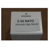 30 5.56mm 55 Gr Hornady FMJ BT Ammo