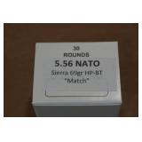 30 5.56mm 69 Gr Sierra HP BT Match Ammo