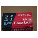 25 Federal Heavy Game 12 Gauge 2-3/4" 6 Shot Shotshells
