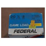 25 Federal Game Load 20 Gauge 2-3/4" 8 Shot Shotshells