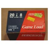 25 Federal Game Load 20 Gauge 2-3/4" 8 Shot Shotshells