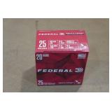 25 Federal Field & Target 20 Gauge 2-3/4" 7-1/2 Shot Shotshells