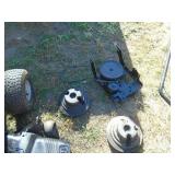 Craftsman DLT2000 mowers with deck & 42 snowblower with pulleys & weights. Used condition. Tested & works. As shown. *THIS ITEM HAS A RESERVE.