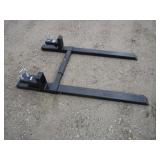 Wolverine 48" Clamp on Pallet Forks w/Adj. Stabilizer Arm