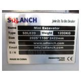 SDLANCH SDLE20 1ton Mini Excavator w/Yanmar Diesel, Hydraulic Thumb & Side Swing Boom