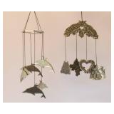 Set of 2 Metal Wind Chimes – Dolphin & "Welcome Friends" Designs