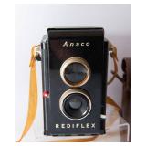 Vintage Ansco Rediflex Camera with Flash Unit and Case