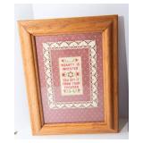 Set of 4 Small Artworks – Includes Cross-Stitched Pieces