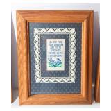 Set of 4 Small Artworks – Includes Cross-Stitched Pieces
