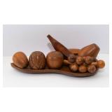 Vintage Mid-Century Carved Wooden Fruit