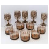 Lot of Vintage Glassware – 1970s Autumn Trees Tumblers & Libbey Prado Wine Glasses