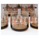 Lot of Vintage Glassware – 1970s Autumn Trees Tumblers & Libbey Prado Wine Glasses