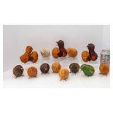 Set of 13 Vintage Wicker Chicks – Small and Adorable