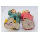 Set of 4 Hand-Painted Figurines – Elephants and Boy & Girl