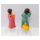 Set of 4 Hand-Painted Figurines – Elephants and Boy & Girl