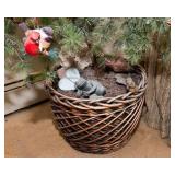 72" Christmas Tree in Basket with Cardinal Bird Ornaments