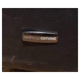 Natuzzi Editions Giada Black Swivel Chair – Barrel Shape - Likely Leather