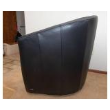 Natuzzi Editions Giada Black Swivel Chair – Barrel Shape - Likely Leather