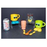 Vintage 1970s Cup & Mug Collection – Deka, Captain Kangaroo, Archie, Zoopals & More