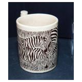 Set of 4 Vintage 1970s Royal Crown “Jungle Safari” Coffee Mugs – Bamboo Handles