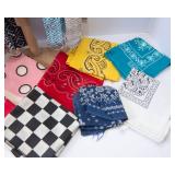 Lot of 5 Cloth Belts & Vintage Handkerchiefs