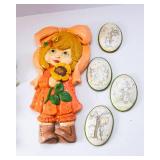 Vintage 1970s Wallhangings – Little Girls, Precious Moments Style