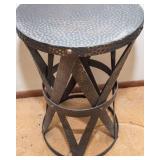 Metal Side Table – 15" Diameter × 24.5" Tall