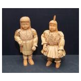 Vintage Corn Husk Figurines – Set of 2