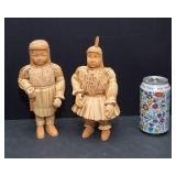 Vintage Corn Husk Figurines – Set of 2